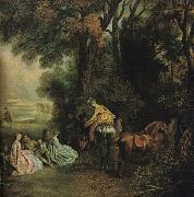 WATTEAU, Antoine A Halt During the Chase21 oil on canvas
